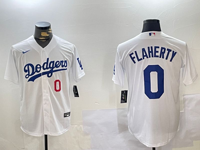 Men Los Angeles Dodgers #0 Flaherty White Game 2024 Nike MLB Jersey style 11204->los angeles dodgers->MLB Jersey